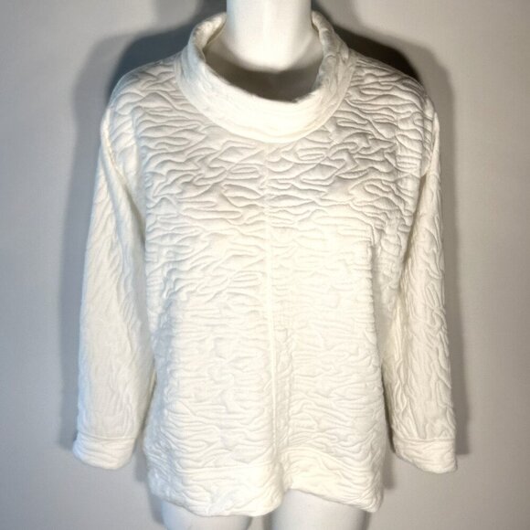 Workshop Republic NWT SZ2X Ivory quilted sweatshirt Comfy Modern Minimalist Chic - Picture 1 of 8